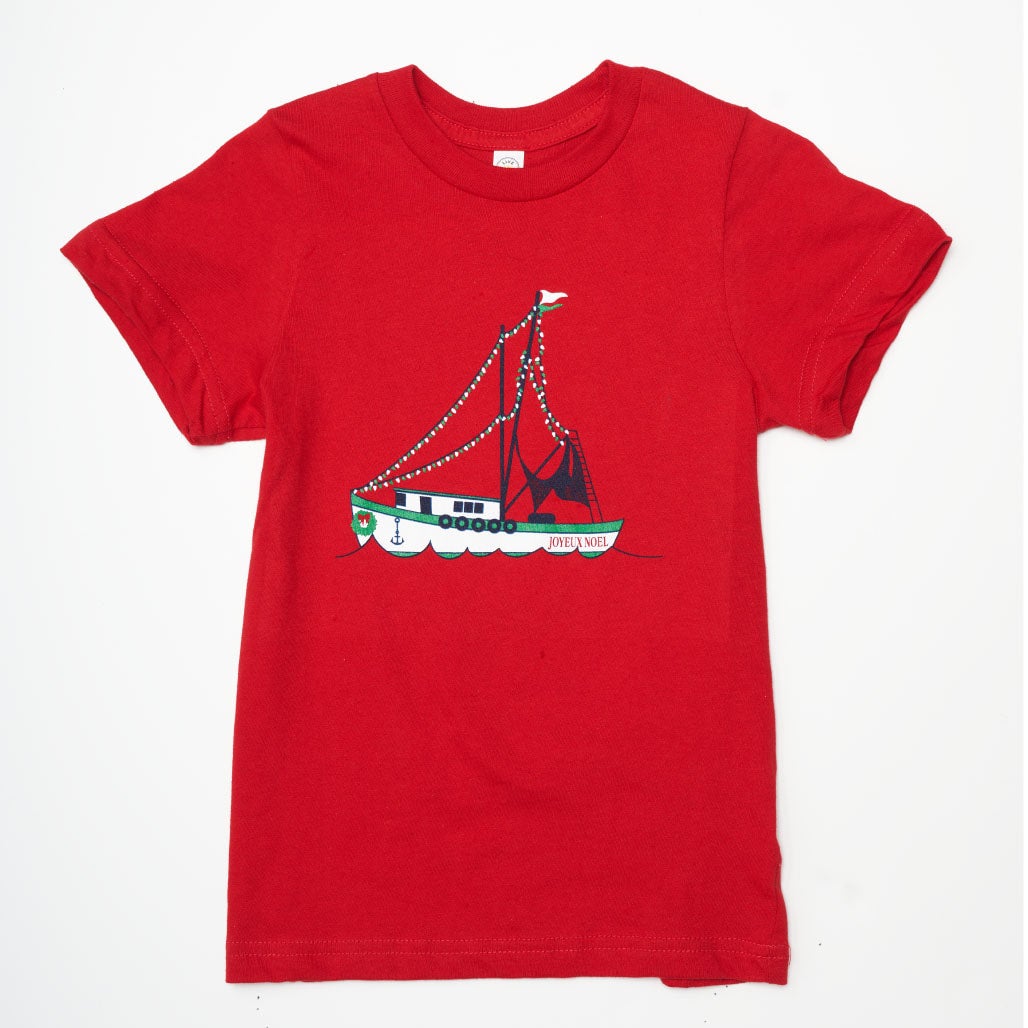 Christmas Shrimp Boat Tee Bon Temps Boutique